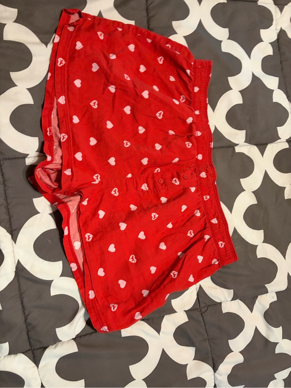 PINK Victoria's Secret Red Heart-Print Cotton Sleep Shorts